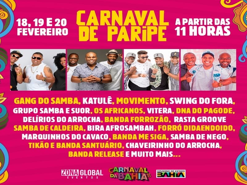 Carnaval de Paripe terá mais de 20 atrações neste Carnaval