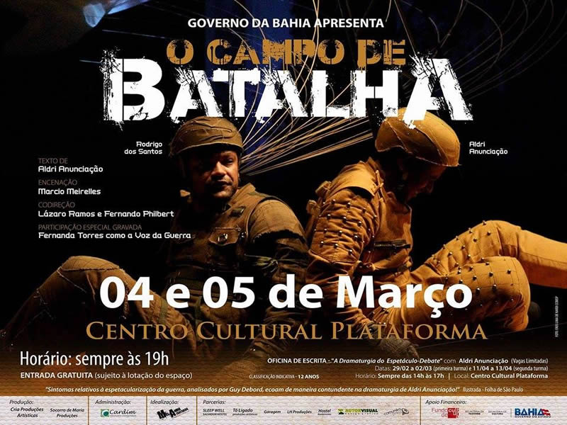 Espetáculo O Campo de Batalha no Centro Cultural Plataforma